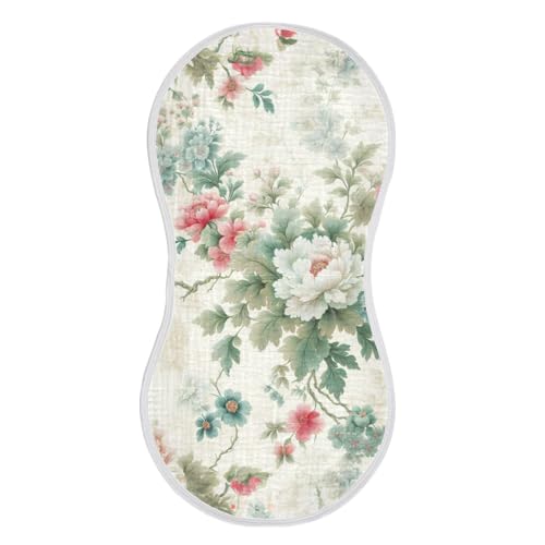 Muslin Burp Cloth for Baby 4PCS Elegant Peony Flowers Super Absorbent Burping Cloths, Bibs for Newborn Boys Girls3