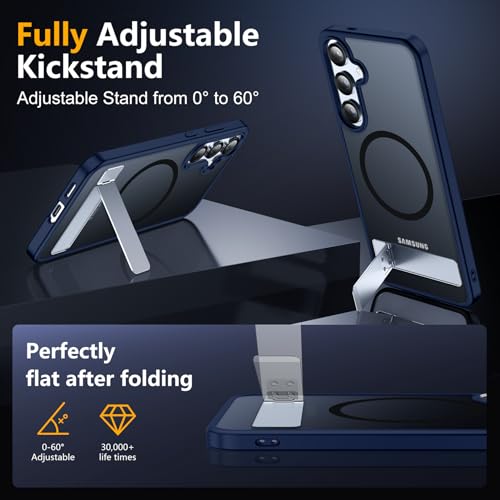 Image of SPIDERCASE Magnetic for Samsung Galaxy S25 Case,[3 Stand Ways][ Military Grade Drop Protection] with Invisible Stand Shockproof Slim Case for Samsung Galaxy S25 6.2 inch,Blue