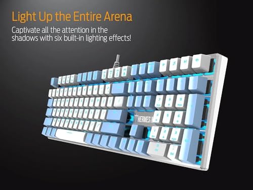 GAMDIAS Teclado Mecânico Hermes M5 Single Color LED Ice Blue Switch Azul ANSI HERMES M5 WB (US/BLUE)