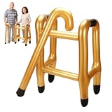 Aufblasbarer Rollator, Gehstock Set, Requisiten für Rollenspiele, Gold