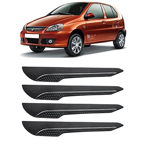 Image of AOSIS-Car Bumper Protector /Bumper Guard for Tata Indica V2 with Single Chrome Stripe (4-Pcs)