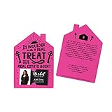 Set of It Would Be A Real Treat To Be Your Real Estate Agent Greeting Cards - Real Estate Cards with Envelopes Included - Designed for Real Estate Agents - Pack of 10 - RAZZLE BERRY - M113-M001