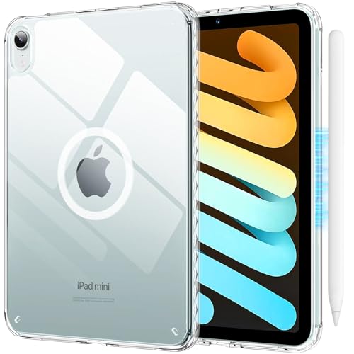 SANDUODD Case for iPad mini A17 Pro, iPad mini 6 case, Compatible with Magsafe, Clear Back with TPU Frame, Slim Lightweight Protective iPad mini Case (Clear)