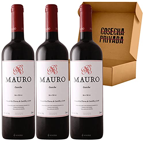 Mauro Vino Tinto - Envío Gratis 24 H - Pack 3 botellas - Seleccionado y enviado por Cosecha Privada - Estuche regalo de vino