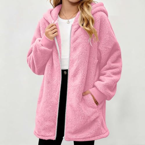 Girls Jacket Fleece Zip up Hoodie Fuzzy Sweaters Kids Teen Fall Winter Coat - image 9