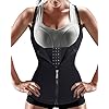 Nebility-Women-Waist-Trainer-Corset-Zipper-Vest-Body-Shaper-Cincher-Tank-Top-with-Adjustable-Straps Nebility Women Waist Trainer Corset Zipper Vest Body Shaper Cincher Tank Top with Adjustable Straps (4XL, Black)