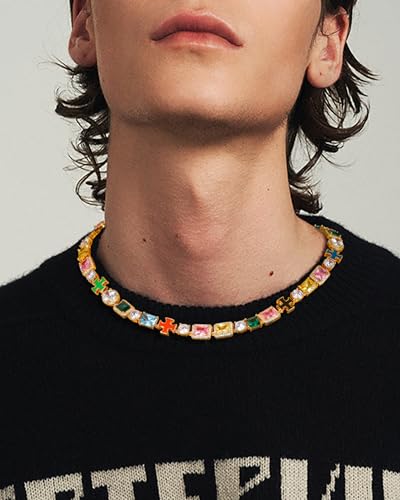 Multi Gemstone Tennis Necklaces For Women Men, 8MM, 16-24inches, 925 Sterling Silver, Cubic Zirconia, 18K Gold Plated Birthstone Necklace- Gifts For Birthday, Holidays, Anniversary, Christmas4