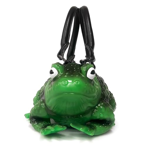 Green Glowing Glow in the Dark Toad Bag Purse Satchel Handbag Witch Frog Cottagecore Goblincore Dark Gothic Aesthetic4