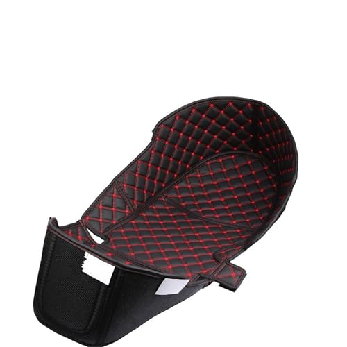 Tapis de coffre Yamaha TRICITY 300 et boîte de rangement en cuir noir ligne rouge