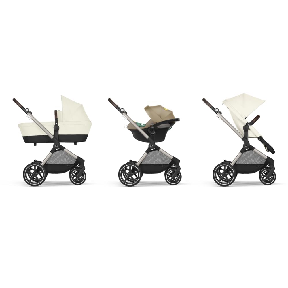 CYBEX Gold Kinderwagen EOS Lux 2-in-1 Reisesystem, ab Geburt bis 22 kg, Seashell Beige