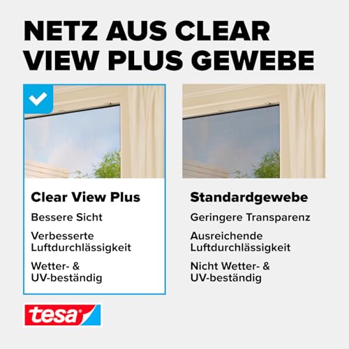 tesa Insect Stop FALT Tür - Faltbarer Alu-Rahmen mit Fliegengitter für Türen - mit verstellbarem Teleskoprahmen - Weiß - 80 cm x 170 cm bis 100x cm x 220 cm