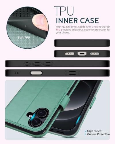 Étui portefeuille iPhone 16 vert idéal pour voyager l'esprit tranquille - 6