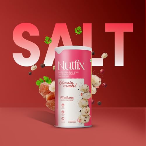 Image of Nutfix Best of Nutfix Roasted Makhana Combo Pack of 4 (300g) | Himalayan Salt & Pepper, Cheddar Cheese Jalapeno, Fiery Peri Peri & Tangy Tomato | Crunchy Phool Makhana Fox Nuts | Assorted Savoury Snacks