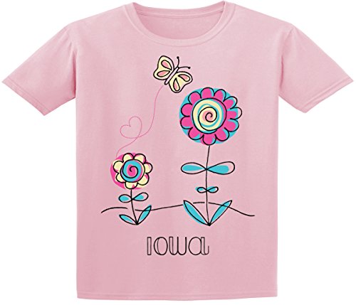 Young Girls T-Shirt - Butterfly and Flowers US State Tee