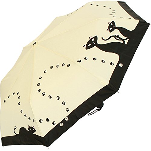 Preisvergleich Produktbild Taschenschirm mit Automatik und UV-Schutz- Schwarze Katzen