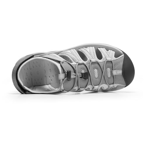Image of DREAM PAIRS Men's 160912-M-NEW Adventurous Summer Outdoor Sandals, Grey /Black, 7