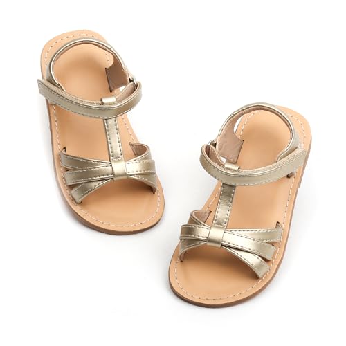 Image of Otter MOMO Girls Open Toe Princess Flat Sandals with Comfort Sole Summer Sandals