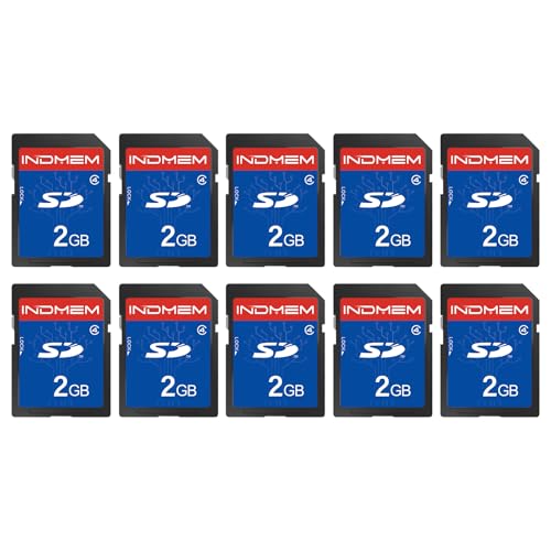 INDMEM 2GB SD Card 10 Packs Class 4 2GB Flash Memory Card MLC Standard Secure Digital Cards Camera Card