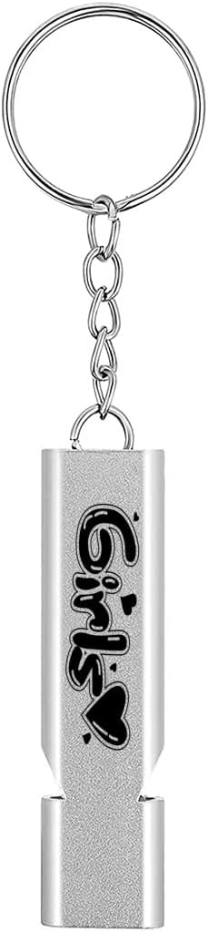 Premium Lifeguard Safety Emergency Loud Survival Whistles with Keychain High Pitch Double Tubes for Outdoor Camping Hiking Boating Hunting Fishing Kayak Kids Rescue Signaling(Girl
