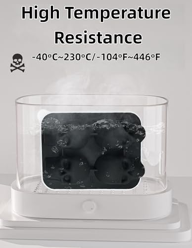 Molde para hielo de silicona calavera 4 cavidades negro miniatura 6