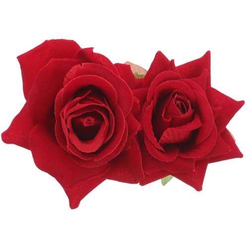 SOLUSTRE Hairpin Rose Hair Clip Elegant Bobby Pin Women Rose Hair Accessories for Ladies Girls Valentines Day Decoration Red