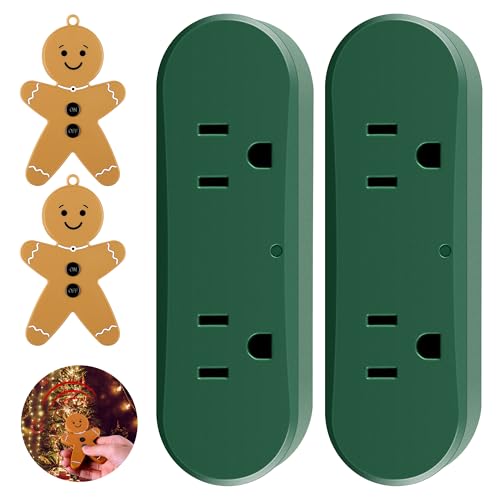 Enhon Wireless Remote Switch for Christmas Tree Lights, Gingerbread Man Wireless Remote for Christmas Tree Lighting Controller On Off Touch (2 Pack)
