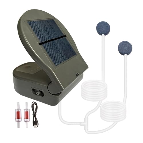 Aérateur solaire pour bassin et culture hydroponique au jardin ou en session de pêche