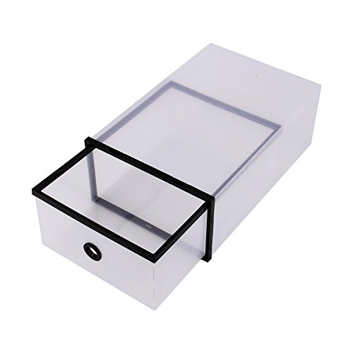 Yosoo - 10 cajas para zapatos transparentes, organizadores dobles plegables de plástico