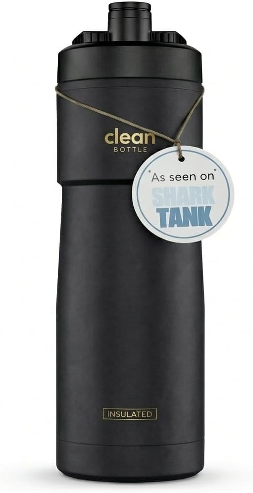 Clean Bottle Insulated Bike Water Bottle 20oz - Easy Squeeze Cycling Water Bottle with Clean Nozzle, BPA Free Sports Bottle for Road Mountain Biking Gym Travel
