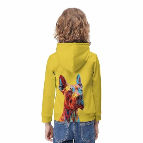 Sweat à capuche lévrier avec imprimé 3D chiot cool pour ado - 4