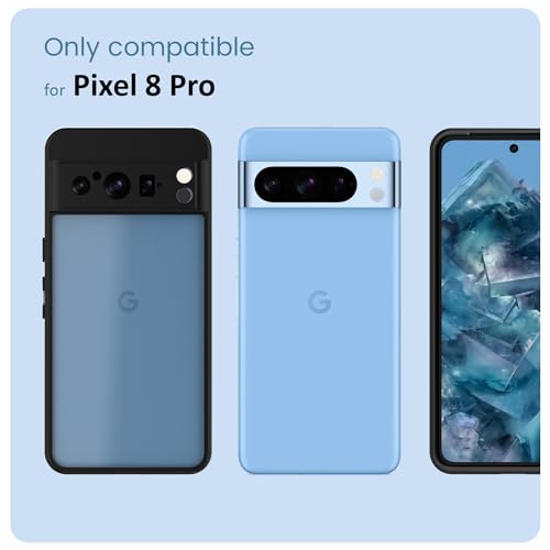 Image of KAPAVER for Google Pixel 8 Pro 5G Back Case[Anti-Fingerprints ][Anti-Scratch] Frosted Translucent Shockproof Slim Cover (Black)