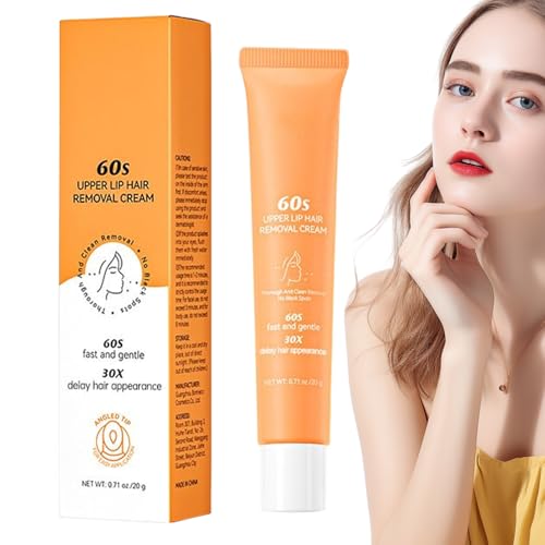 Crema Eliminadora de Vello Facial, Depilación Rápida y Sin Dolor, Crema Hidratante para Mujer Rostro Labio Cejas Cuello