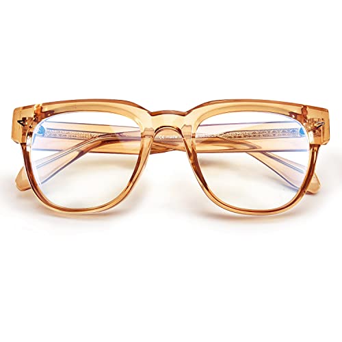 Image of VISOONE Square TR90 Blue Light Blocking Glasses with Anti Glare Computer Glass Woman and Men SAGE