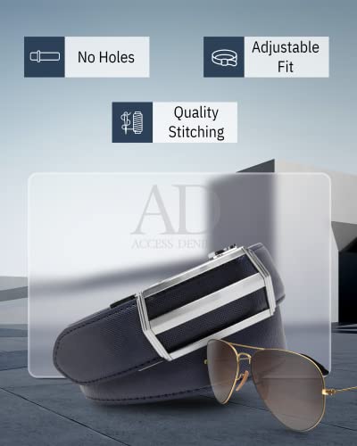Access Denied Leather Ratchet Belts For Men - Mens Belt With Automatic Buckle For Suits Jeans And Uniform3