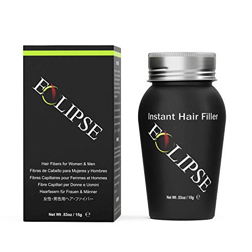 ECLIPSE Hair Fibers Grey for Thinning Hair for Women & Men to Conceal Hair Loss in 15 Seconds - 100% Undetectable Hair Building Fibers, 15g