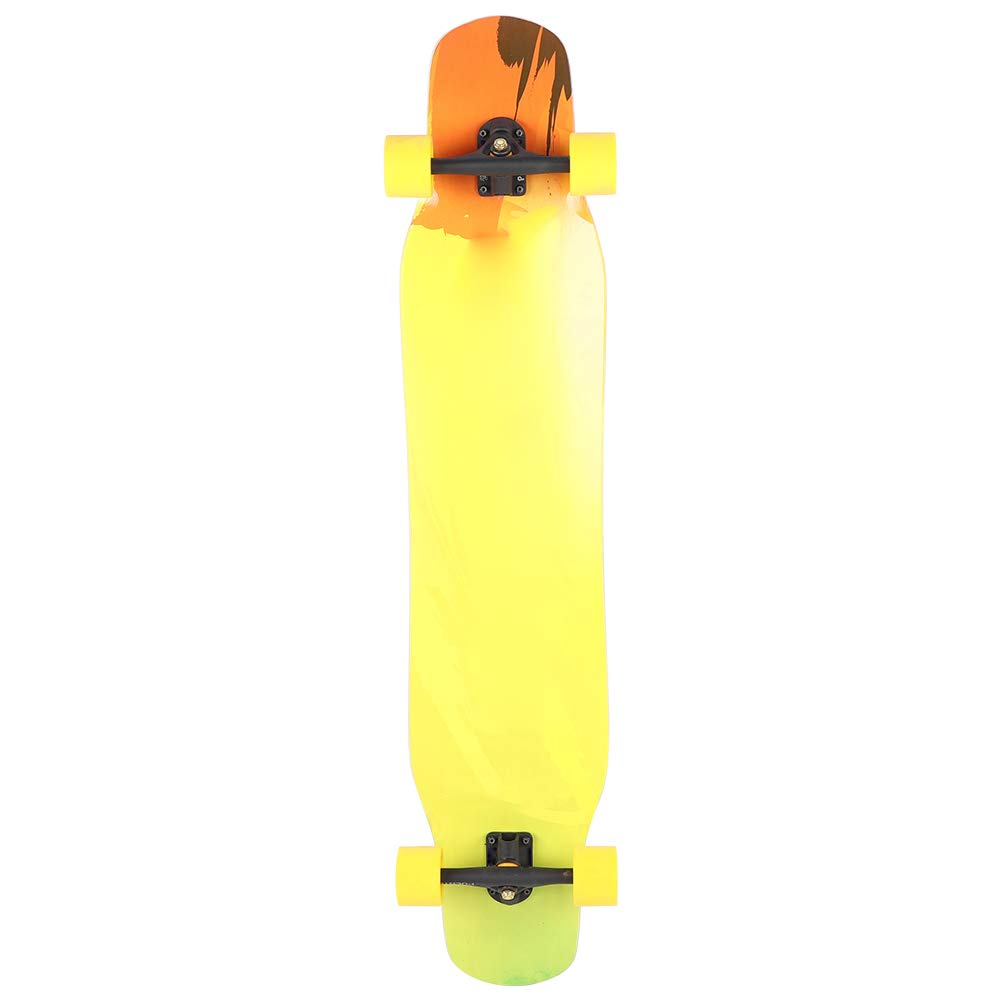 Longboard Portable Antidérapant élégant de 46 Pouces pour Adolescents et Adultes, Planche en érable de qualité Supérieure avec Roues à Haute élasticité pour Danser la Rue Fantaisie