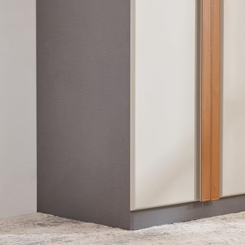 Image of Home Centre | Tiffany 4-Door Swing Wardrobe | Engineered Wood | Beige | 1 Year Warranty