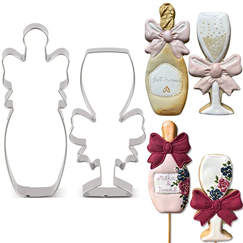 Liliao L-CMPE02 Champagne And Champagne Glass With Ribbon Cookie Cutter thumb #8