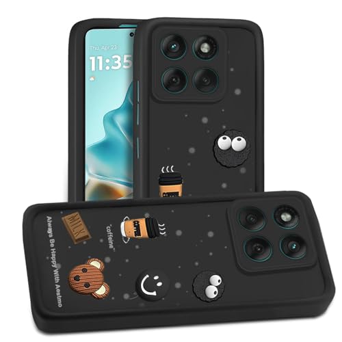 Image of AESTMO Back Case Cover for Motorola Moto Edge 60 Fusion 5G Cover | Cute Fun Cartoon| Silicone Case | Full Body Protection | Camera Protection Back Cover for Motorola Moto Edge 60 Fusion 5G (Black)