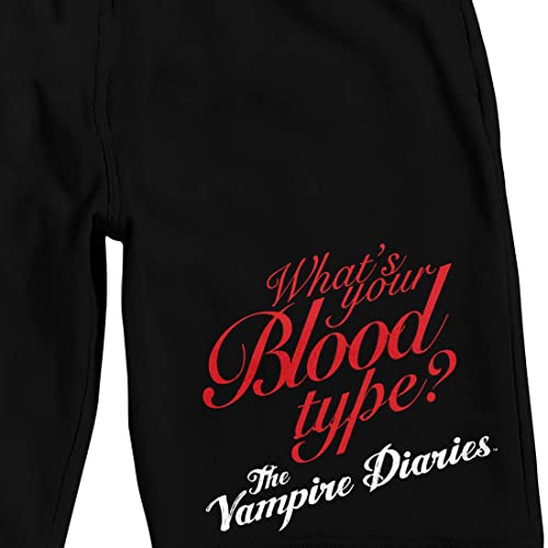 Vampire Diaries What's Your Blood Type Men's Black Sleep Pajama Shorts2