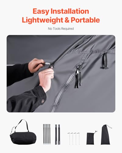 VEVOR Bike Storage Tent, 4 to 5 Bikes, Outdoor Spacious Bike Storage Tent with Ventilated Window, Waterproof Fan-Shaped Bike Tent with High Strength Fiberglass & Dual Zippers, Fit for Bicycle - Image 5
