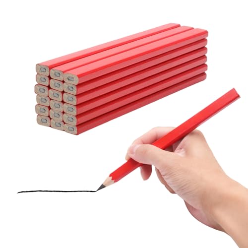 VOSSOT 25 lápices de carpintero 5B, mina negra, lápices gruesos, lápices para obras de construcción, lápices para trabajos de construcción, lápices para carpinteros, adecuados para marcar, trazar