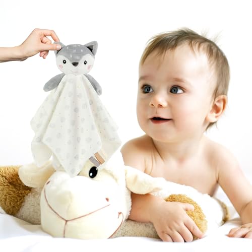 Image of CREVENT Cozy Plush Baby Security Blanket, Loveys for Baby Girls and Boys, Birthday (Deer)