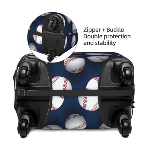 Luggage Cover Protector - Modern Baseball White Print Fit 18-21 Inch Suitcase Covers for Luggage3