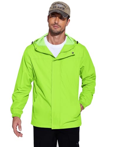 Image of COOFANDY Men's Rain Jacket Waterproof With Hood Lightweight Packable Shell Raincoat Windbreaker For Cycling Golf Travel