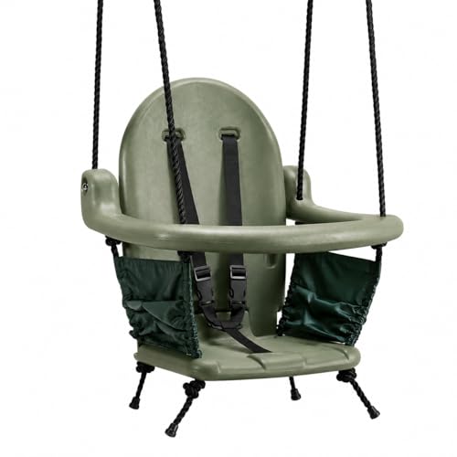 Asiento plegable de plástico verde pastel, plegable para ahorrar espacio, compacto para vacaciones y hogar, asiento seguro con respaldo bloqueable, 46 x 38 x 43 cm