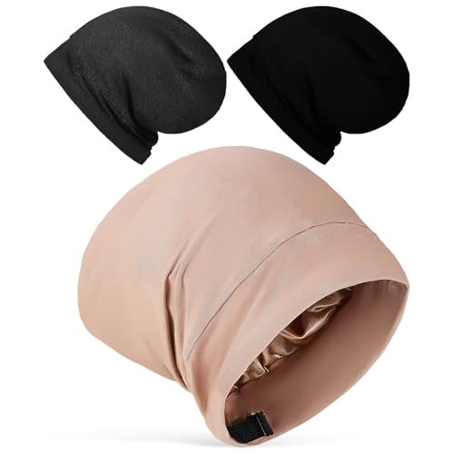 Bonnet en satin pour cheveux longs contre la casse des tresses la nuit