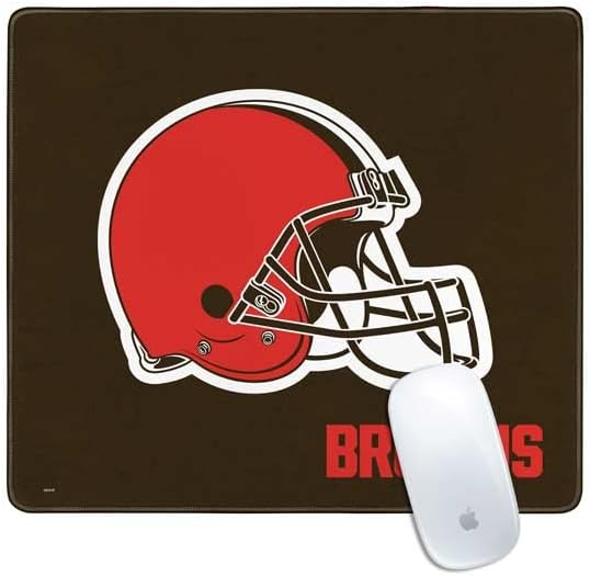 Skinit Large Gaming Mouse Pad - Officially Licensed Cleveland Browns Distressed Design with Stitched Edges, Waterproof, Non-Slip Rubber Base, Desk Mat for Keyboard & Mouse, 31.5" x 11.8" inches