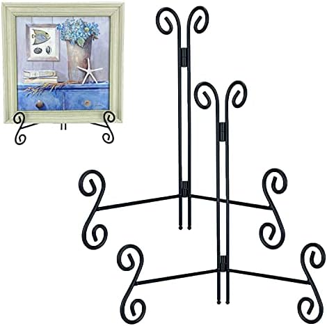 UOYEET Plate Stand, 1 Pack 6 Inch Plate Holder for Display, Black Foldable Iron Table Easel for Picture Book Photo Frame Decorative Plate