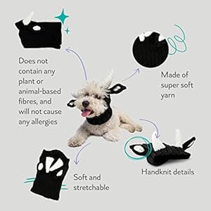 Zoo Snoods Bull Dog Costume - Warm No Flap Ear Wrap Hood for Pets, Dog Outfit with Horns for Winters, Halloween, Christmas & New Year, Soft Yarn Ear Covers (Large) Zoo Snoods Bull Dog Costume – Warm No Flap Ear Wrap Hood for Pets, Dog Outfit with Horns for Winters, Halloween, Christmas & New Year, Soft Yarn Ear Covers (Large)